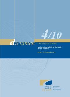 Dictamen 4/10 sobre el Proyecto de Decreto para la creación y regulación del Observatorio Vasco de las Familias.